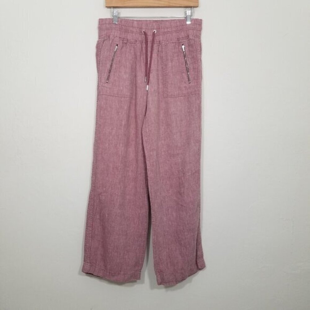 Athleta 100% Linen Pull-On Pants Size 10